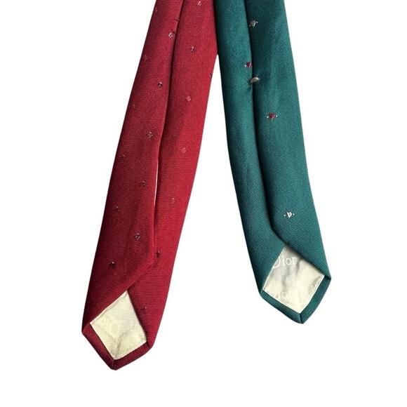 DIOR Vintage 90s Retro Print Ties Made in USA *Set of 2* - Picture 4 of 7